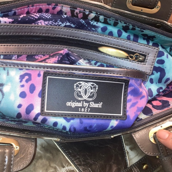 Sharif Brown and tan calf Leather shoulder Bag NWT… - Picture 6 of 12